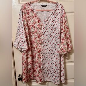 🌸 BloomChic Pink Alternating Floral Prints Top